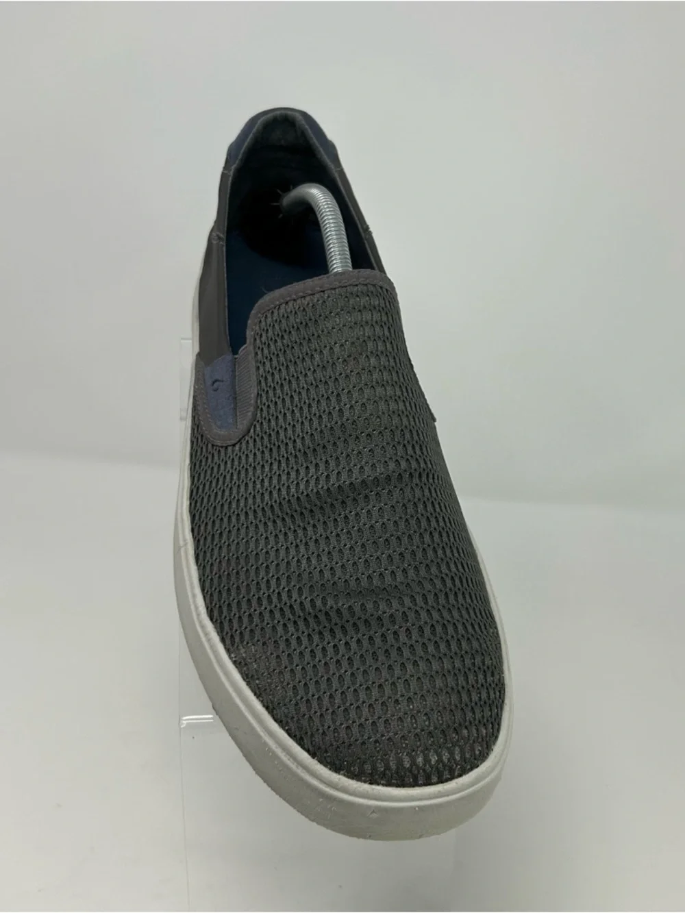 OluKai Lae‘ahi Men's Slip-On Sneakers Gray/Blue Breathable Casual Shoes Size 12